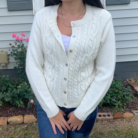 White Button Up Dressbarn Sweater - Picture 13 of 13